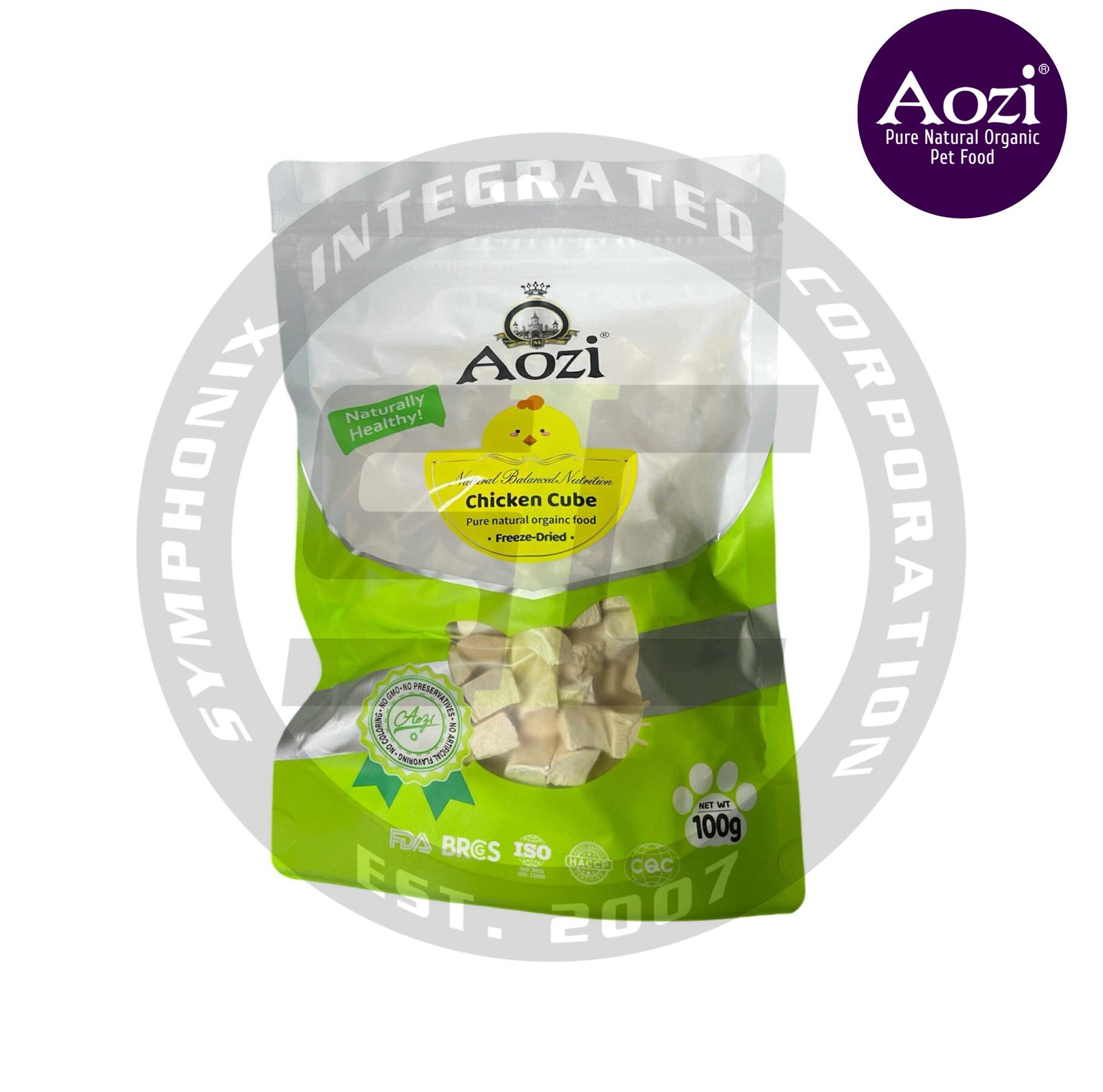 Aozi Freeze Dried for Cats and Dogs - Chicken Cube Flavor 100g