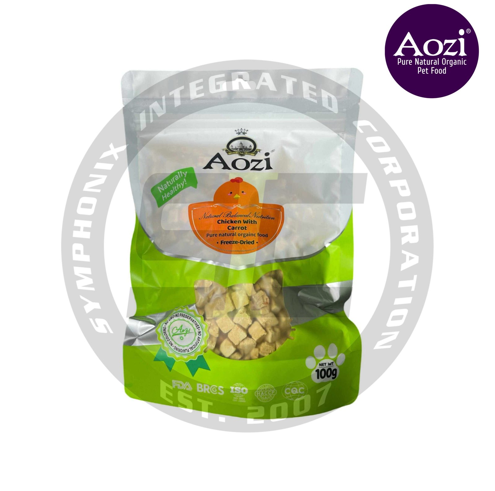 Aozi Freeze Dried for Cats and Dogs - Chicken With Carrot Flavor 100g