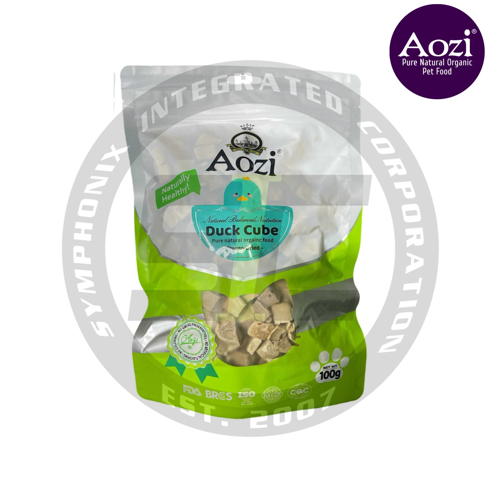 Aozi Freeze Dried for Cats and Dogs - Duck Cube Flavor 100g
