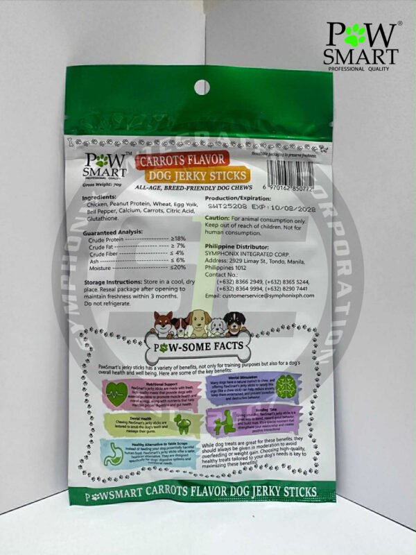 PawSmart Carrot Flavor Dog Jerky Sticks